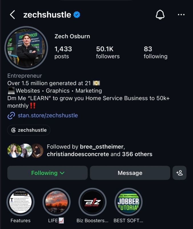 Zech Osburn โ @zechshustle on Instagram